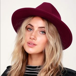 Lulus Wilinda Burgundy Felt Hat